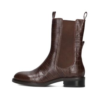 Stefano Lauran Schoenen, Dames, Bruin, 39 EU, Wol, Bruine Krokodillenprint Enkellaarsjes