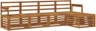 vidaXL Conjunto De Sof&aacute;s De Exterior 5 Uds. Natural Vidaxl