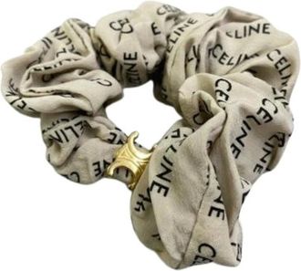 Celine Pre-owned Triomphe Silk Scrunchie - - Pre-owned - Donna - Beige - ONE SIZE