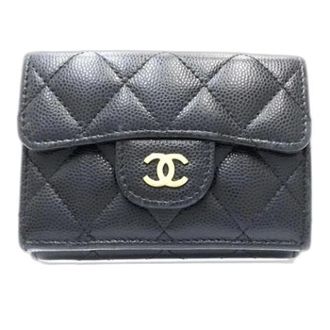 Chanel Pre-owned Tri-fold Portemonnee - Dames - Pre-owned - Zwart - Maat: ONE Size Leer