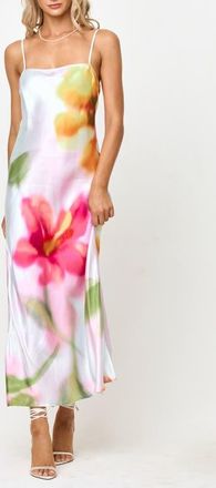 L*Space Gabby Floral Bias Cut Cotton Sateen Cover-Up Maxi Dress in Soft Focus Floral at Nordstrom, Size X-Large