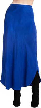 Bella Dahl Side Slit Bias Skirt In Rich Cobalt