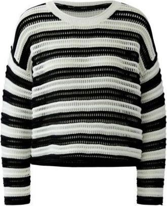 Oui Gestreepte Pullover - Dames - Ronde hals truien - Veelkleurig - L - Katoen - Truien & Vesten