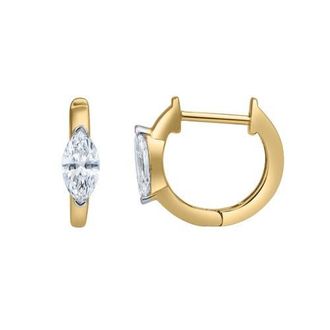 LuvMyJewelry Marquise Muse 14K Gold Lab Grown Diamond Huggies - 0.50 ct in 14K Yellow Gold at Nordstrom