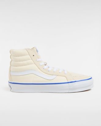 Vans Unisex Premium Sk8-Hi Reissue 38 Sneakers - Cream Leather - Size UK 10.5
