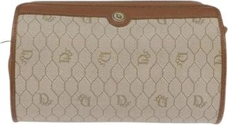 Dior Pre-owned Cross Body Bags, female, Beige, Size: ONE SIZE Pre-owned Vintage Honeycomb Shoulder Bag