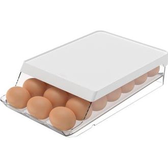 Ou Rolling Clear Stackable Egg Holder Organizer in Clear/white at Nordstrom