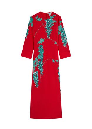 Bernadette Bernadette Harry Embroidered Silk Maxi Dress - Red - 38 (UK10 / S)