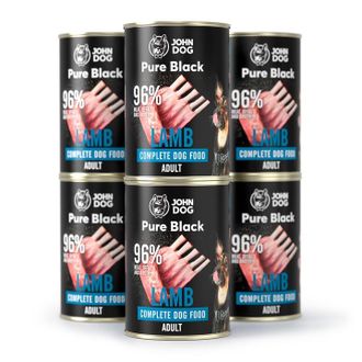 OEM Alimento Para Adultos John Dog Pure Black Sabor Cordero 6x400g