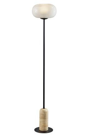 Adesso Byron Floor Lamp with Glass Globe Shade in Black at Nordstrom