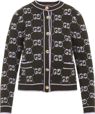 Gucci Green Wool Cardigan-Donna
