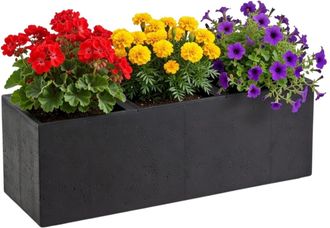 OEM Maceta Betonique Con Ruedas, Reciclada, Negra, 90x30xh30 Cm