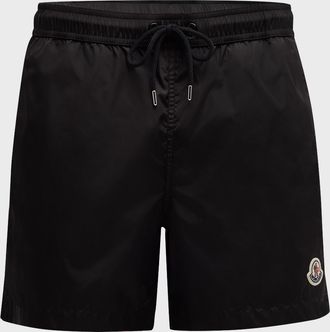 Moncler Men & apos;s Swim Shorts with Stripe Detail