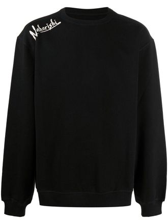 maharishi chest logo-detail sweatshirt - men - Cotton - L - Black