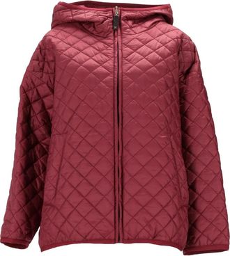 Max Mara quilted-hooded jacket - Red