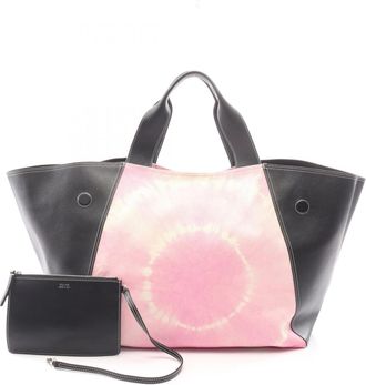 Celine Black Pink White Canvas Leather Handbag Tote Bag (Pre-Owned)