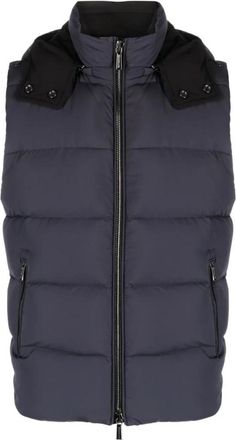 Moorer Gewatteerd hooggesloten vest - Heren - Bodywarmers - Blauw - XL - Jassen