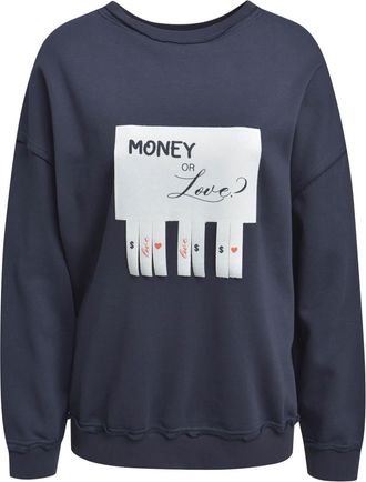 Smith & Soul Sweatshirt SMITH & SOUL, Damen, Gr. XL, marine, Sweatware, Obermaterial: 65% Baumwolle, 35% Polyester, unifarben, oversize normal, Rundhals, angesetzt