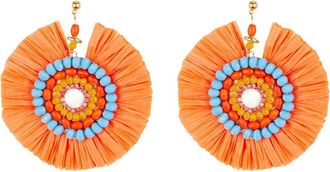 Olivia Welles Fiesta Multi-Color Raffia Earrings in Gold-Orange at Nordstrom Rack
