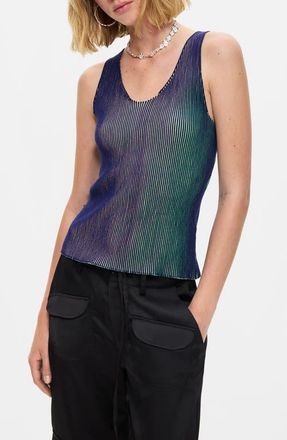 Desigual Gradient Rib Tank in Blue at Nordstrom, Size Medium