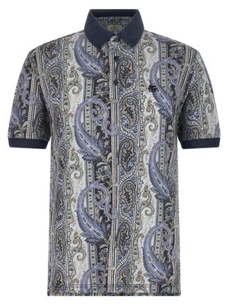 Etro Blue Cotton Polo Mens Shirt