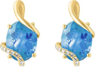 Effy Blue Topaz & Diamond Swirl Stud Earrings at Nordstrom Rack