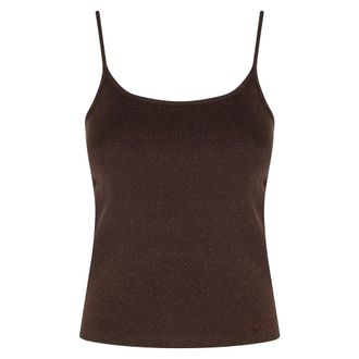 MC2 Saint Barth Sleeveless Tops, female, Brown, Size: XS Zaira Rib Top