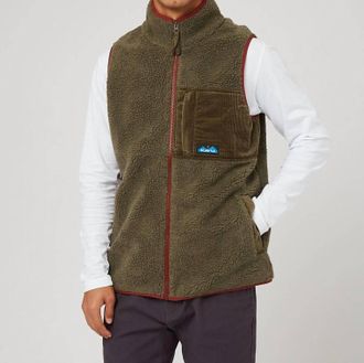 Kavu Cooper Fleece Vest In Moss