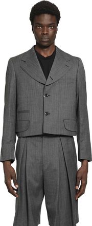 Comme Des Gar&ccedil;ons Cropped Blazer in Wool Herringbone