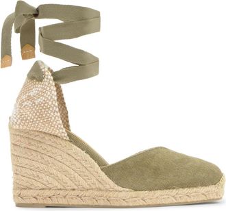 Castaner Chiara Espadrille - Dames - Sleehakken - Groen - 35 EU - Katoen - Schoenen