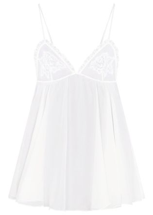 SKIMS Lace Silk Babydoll Dress - Ivory - M (UK12-14)