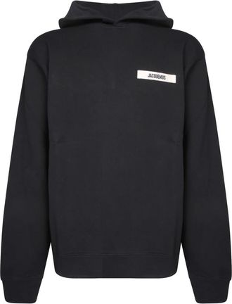 Jacquemus Zwarte Sweatshirt met Kangoeroezak - Heren - Hoodies - Zwart - M - Katoen - Hoodies & sweatvesten