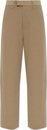 Entire studios Taps toelopende broek - unisex - Broeken - Bruin - XS - Wol - Broeken