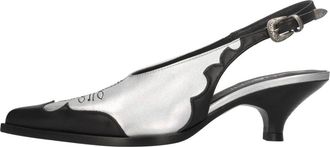 Elena Iachi Schoenen, Dames, Grijs, 37 1/2 EU, Leer, Slingback Pomp