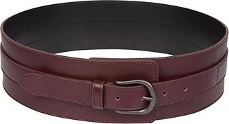 Eleventy Nappa Leather Gunmetal Buckle Belt