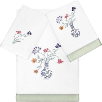 Linum Home Textiles 100% Turkish Cotton Stella 3Pc Embellished Towel Set
