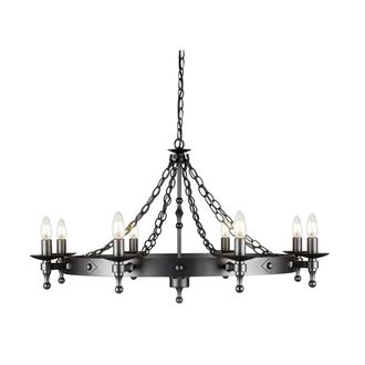 Netlighting Warwick 8 Light Chandelier Graphite Black Finish E14