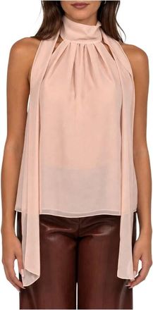 Patrizia Pepe Camisa Fluida de Crep&eacute; de Viscosa - Blouses & Shirts - Mujer - Rosa - XS