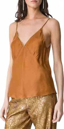 Forte_Forte Habotai Embroidered Silk Top In Bronze