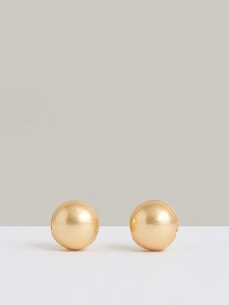 Reiss Gold Polished Ball Huggie Earrings
