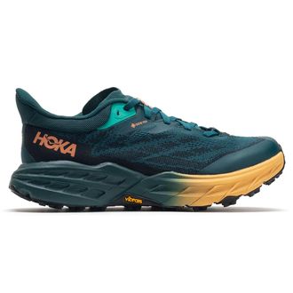 Hoka One One Hoka Speedgoat 5 GTX Textile Synthetic Womens Low Top Trainers - Deep Teal Black - Size:UK 7.5