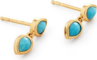 Monica Vinader Double Teardrop Earrings in 18Ct Gold Vermeil On Sterling at Nordstrom Rack