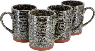 Gibson Home Terra Bella 4 Piece 18.5 Ounce Terracota Mug Set in Green at Nordstrom