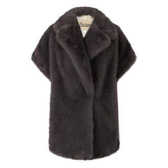Herno Vest met langharige imitatiebont - Dames - Jassen - Bruin - Maat: XS Poliester