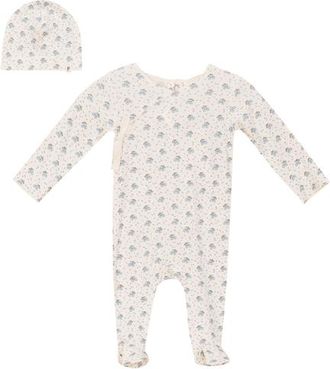 Fragile Fruit Print Wrap Romper Set with Hat in Blue at Nordstrom, Size 1M
