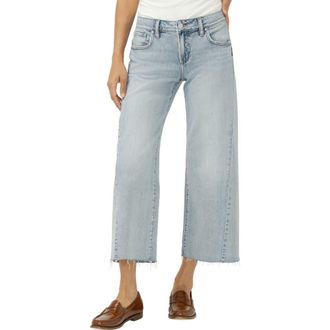 Silver Jeans Co Suki Curvy Raw Hem Ankle Wide Leg Jeans in West End at Nordstrom, Size 25 X 26