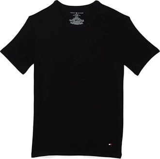 Tommy Hilfiger Cotton Stretch Short Sleeve Crew Neck 3-Pack Mens Clothing Black : SM
