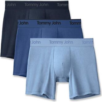 Tommy John Assorted 3-Pack Second Skin 4-Inch Stretch Modal Boxer Briefs in Dress Blues/blue Quartz/canal at Nordstrom, Size Large