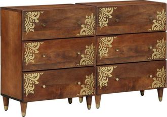 vidaXL Sideboard 2 pcs Honey brown 60 x 33 x 75 cm Solid Mango Wood vidaXL