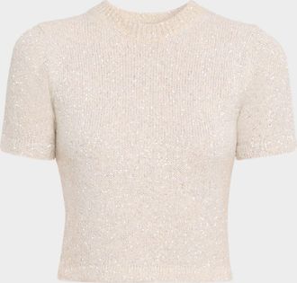 Erdem Cropped Sequined T-Shirt
